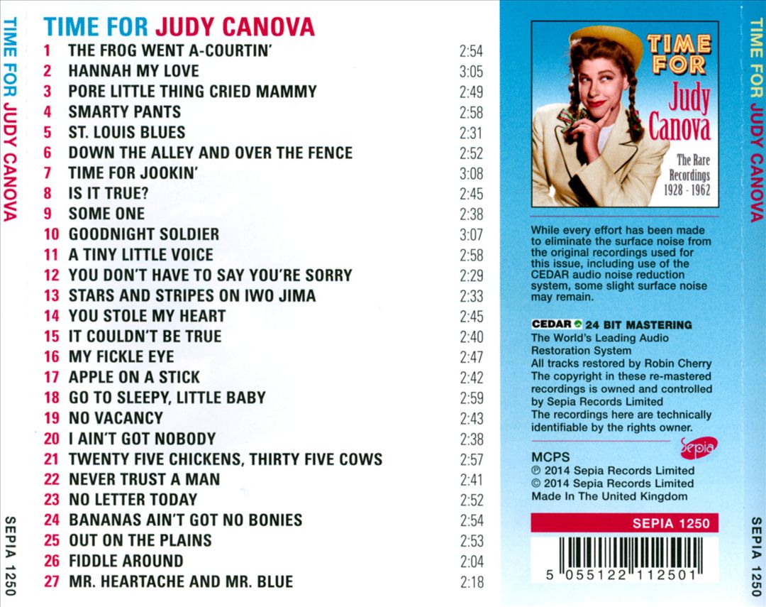 Time for Judy Canova: The Rare Recordings 1928-1962 cover art