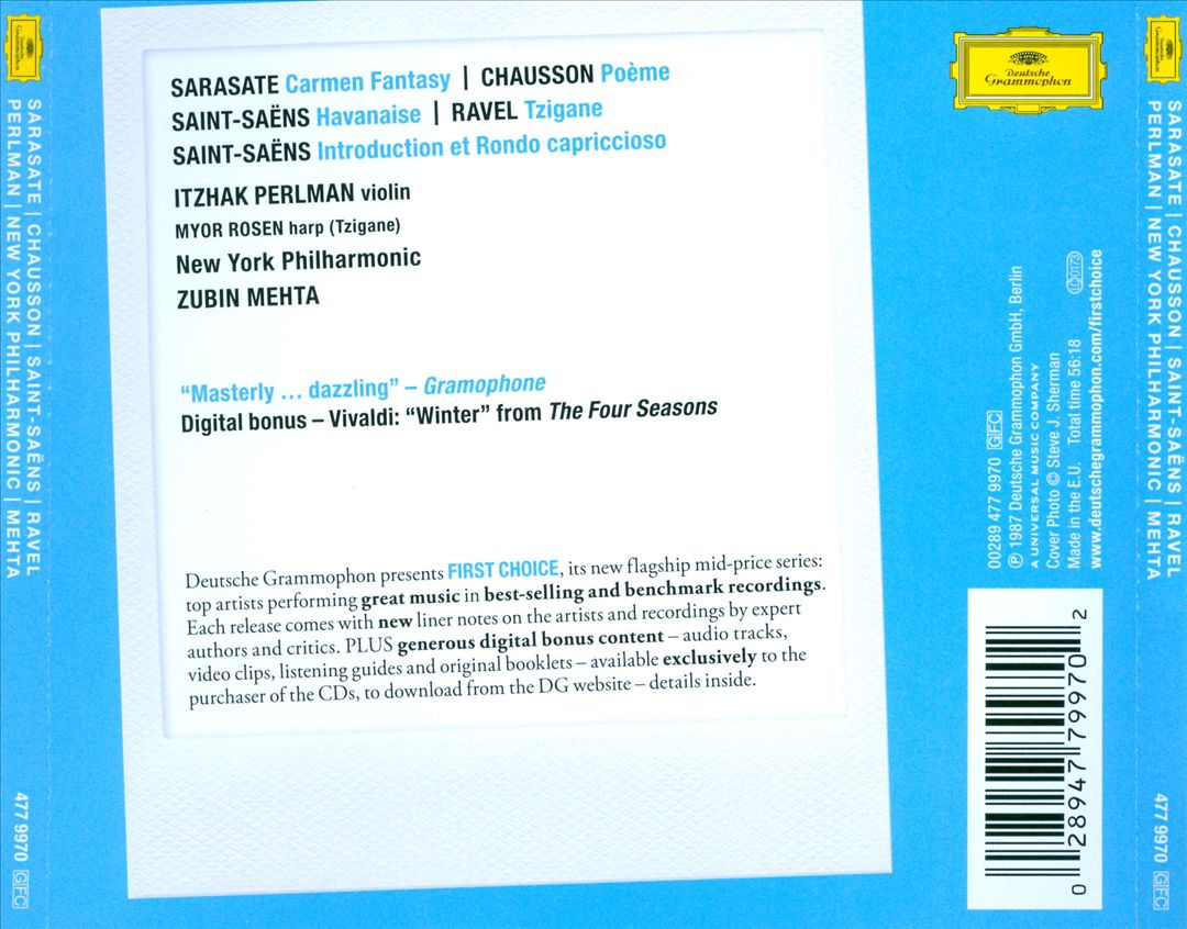 First Choice: Saint-Saëns: Introduction & Rondo Capriccioso; Havanaise; Sarasate: Carmen-Fantasy cover art