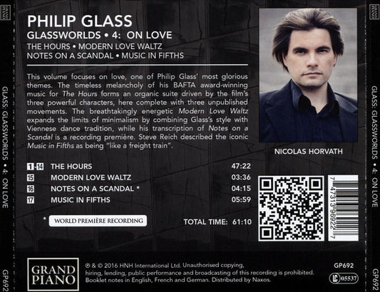 Philip Glass: Glassworlds, Vol. 4 - On Love cover art