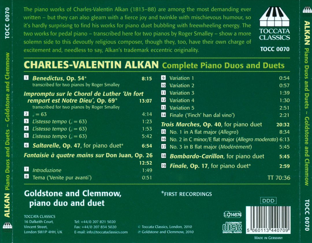 Charles-Valentin Alkan: Complete Piano Duos and Duets cover art