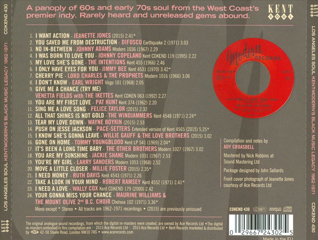 Los Angeles Soul: Kent-Modern's Black Music Legacy 1962-1971 cover art