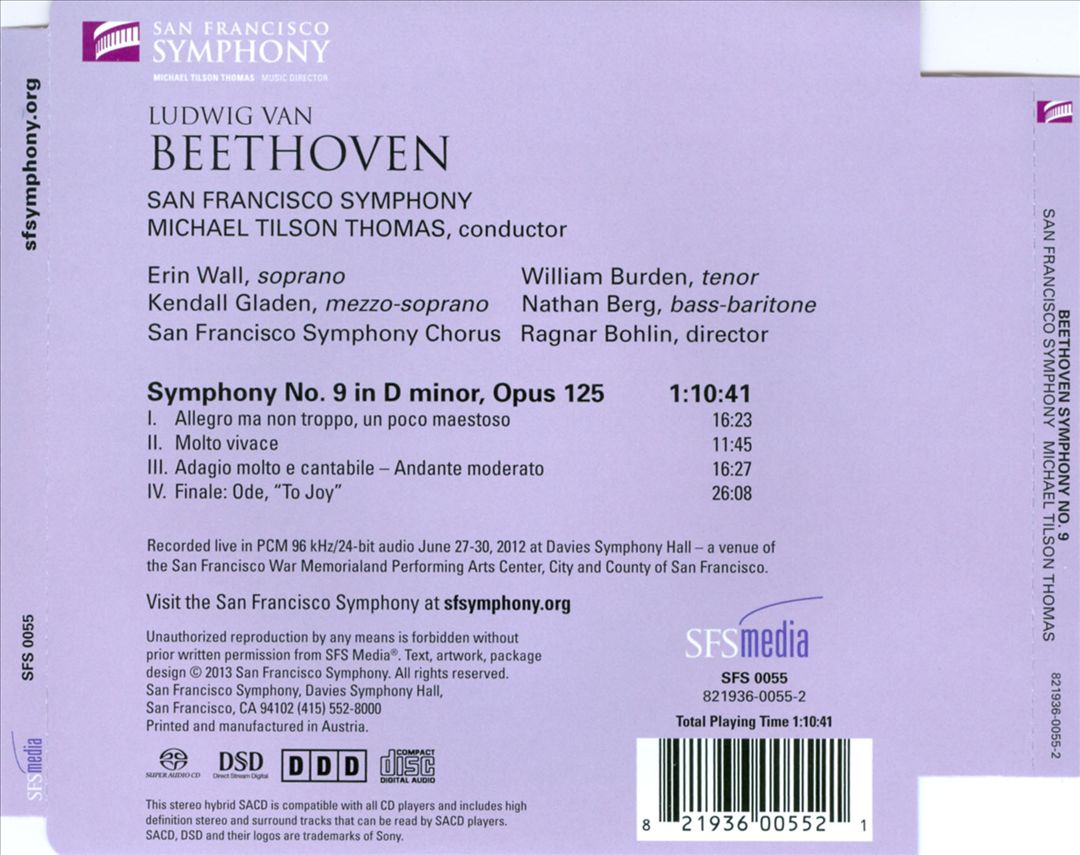 Beethoven: Symphony No. 9 "Choral" [2012 Recording] cover art