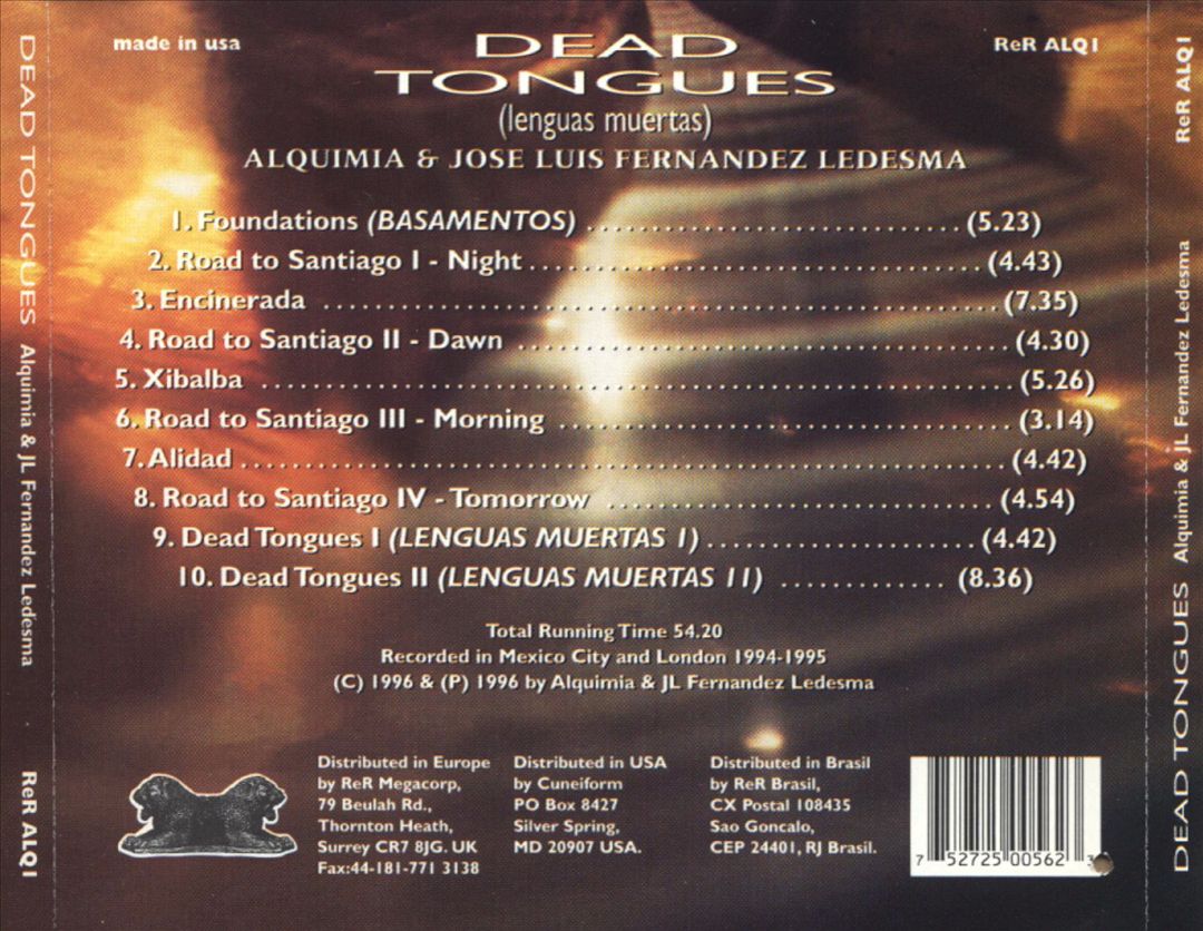 Dead Tongues (Lenguas Muertas) cover art