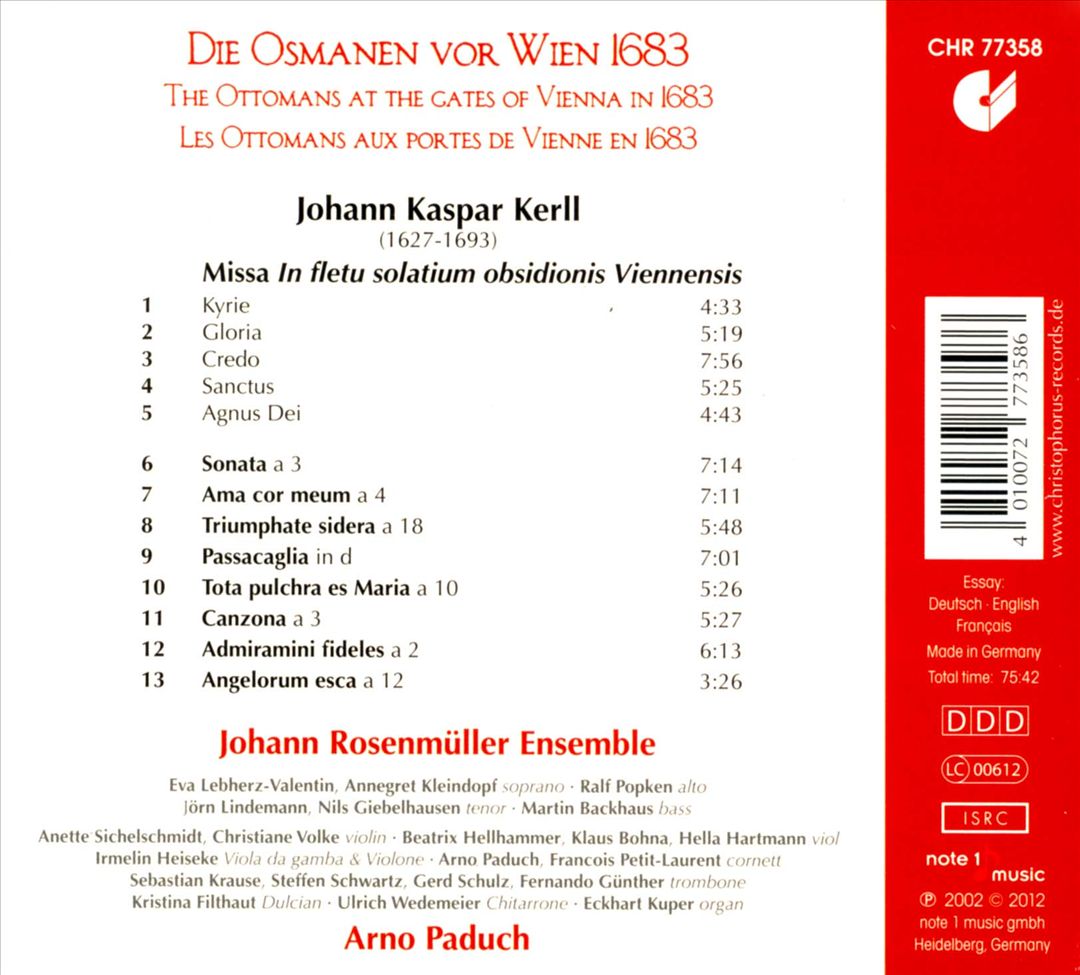 Johann Kaspar Kerll: Die Osmanen vor Wien 1683 cover art