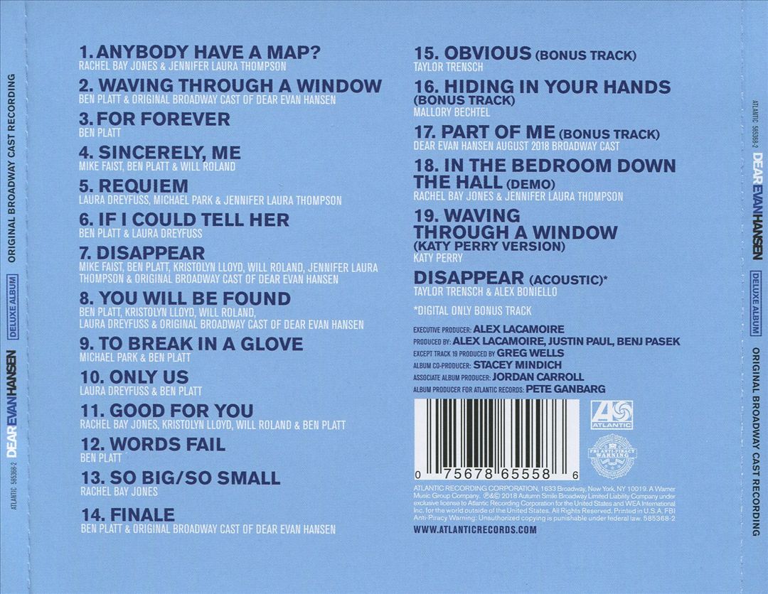 Dear Evan Hansen [Original Broadway Cast Recording] [Deluxe] cover art