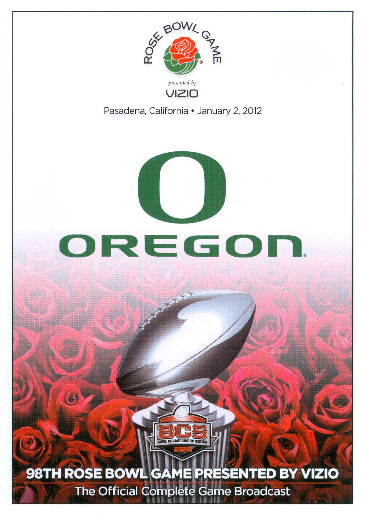 2012 Rose Bowl cover art