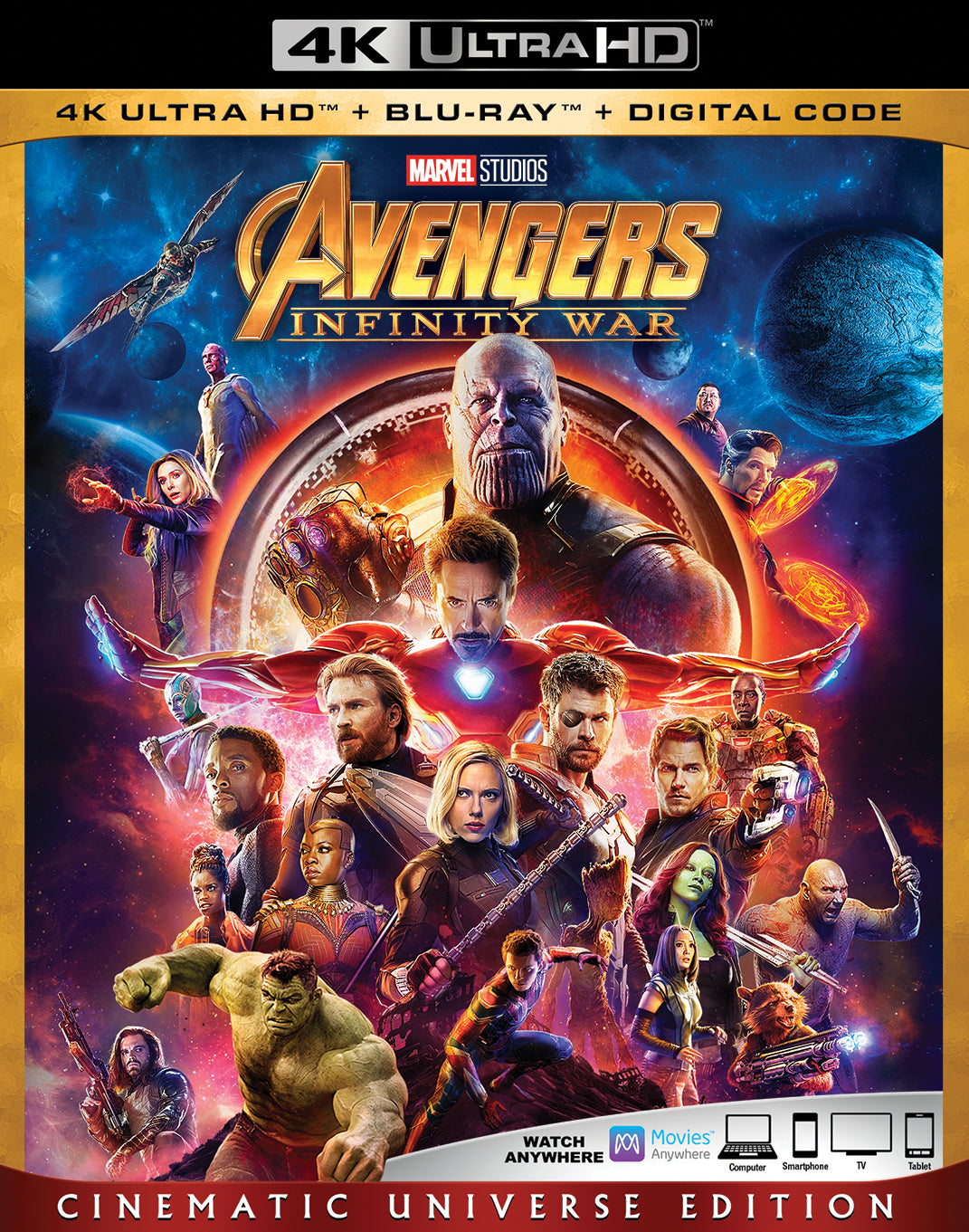 Avengers: Infinity War [Includes Digital Copy] [4K Ultra HD Blu-ray/Blu-ray] cover art