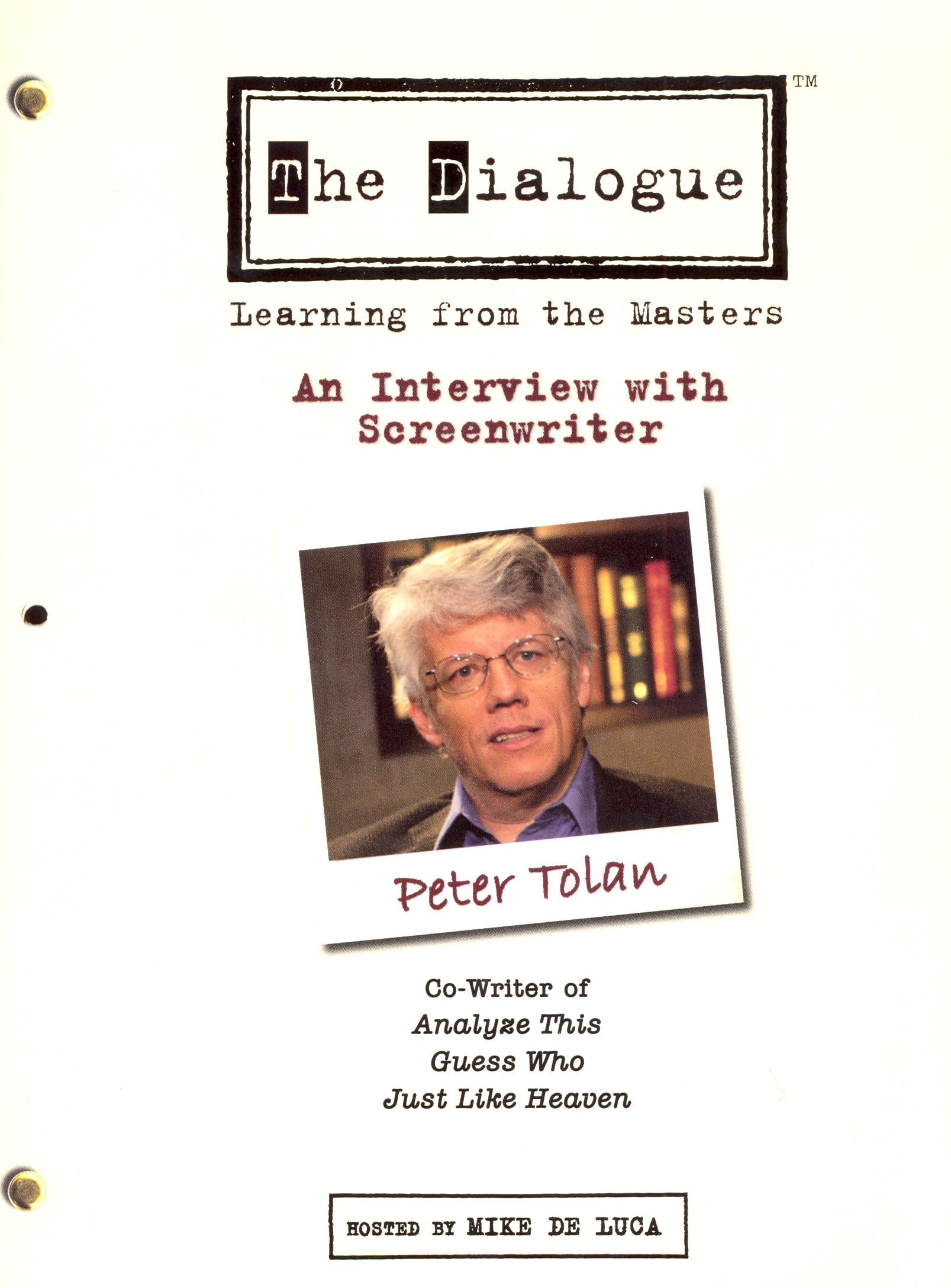 Dialogue: Learning From the Masters - Peter Tolan cover art