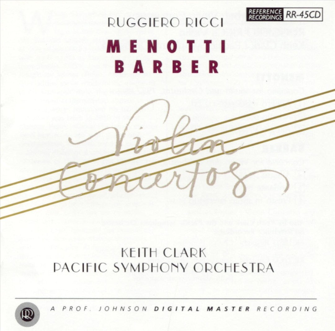 Menotti, Barber: Violin Concertos cover art