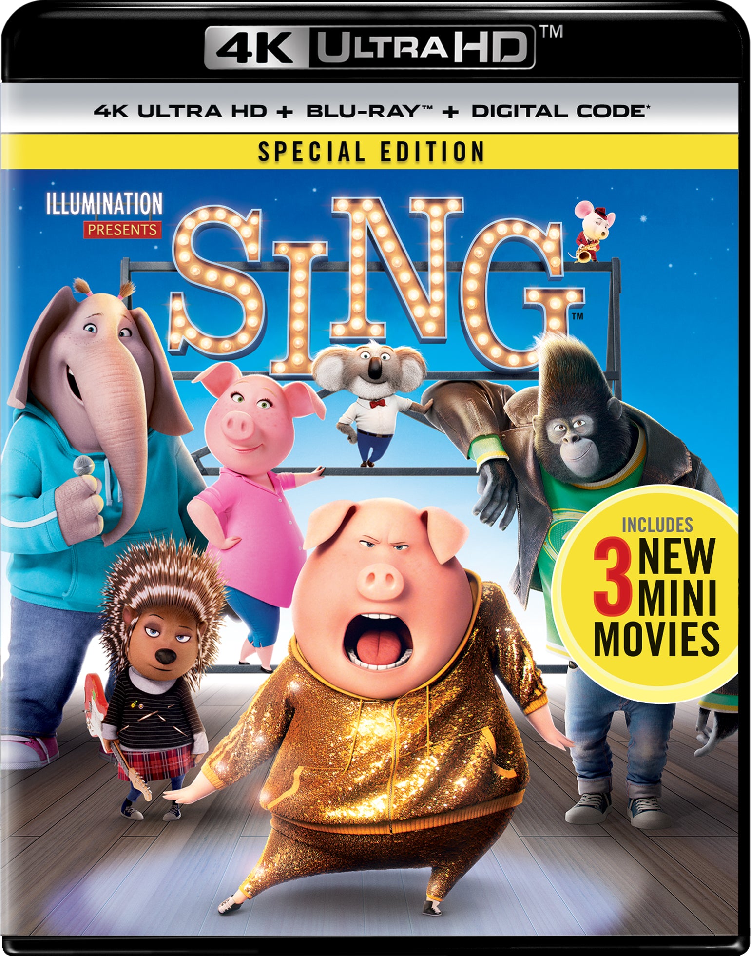 Sing [Includes Digital Copy] [4K Ultra HD Blu-ray/Blu-ray] cover art