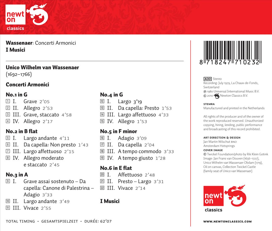 Wassenaer: Concerti Armonici cover art