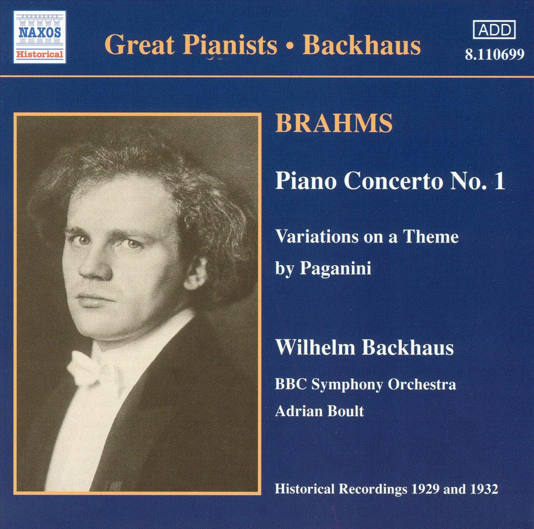 Brahms: Piano Concerto No. 1; Paganini Variations cover art