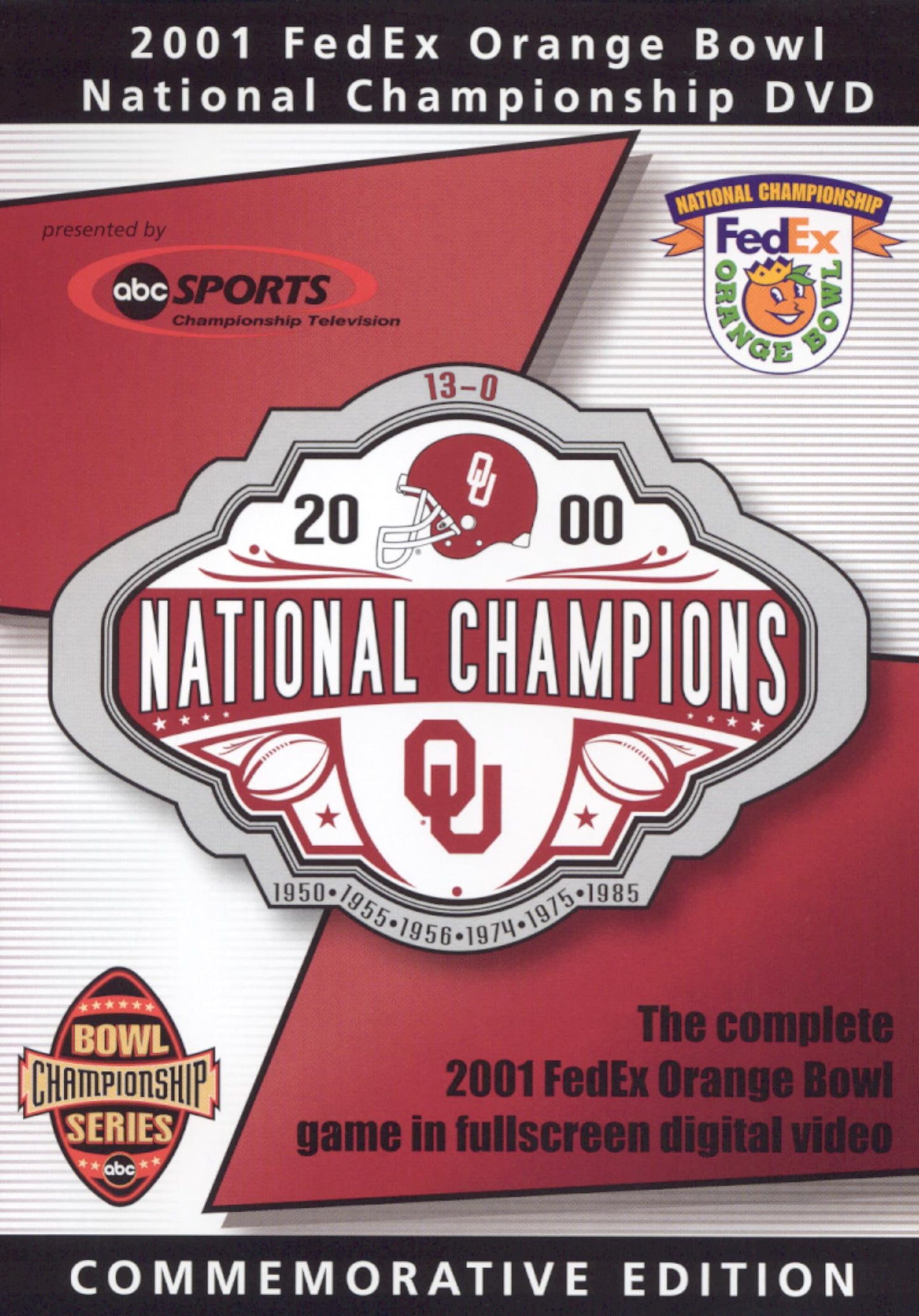 2001 FedEx Orange Bowl National Championship cover art