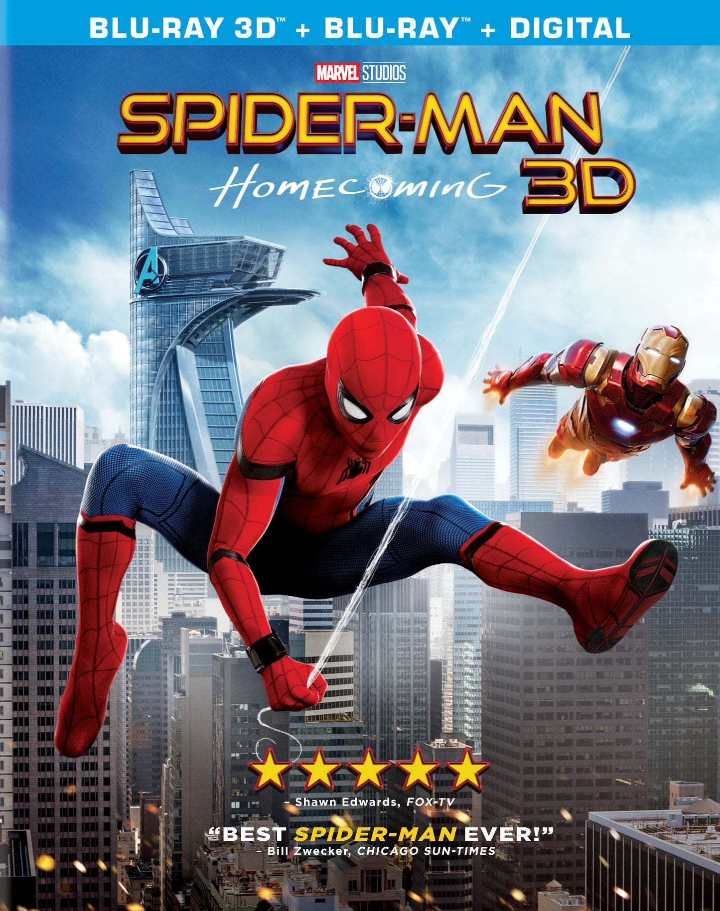 Spider-Man: Homecoming [3D] [Includes Digital Copy] [Blu-ray] cover art