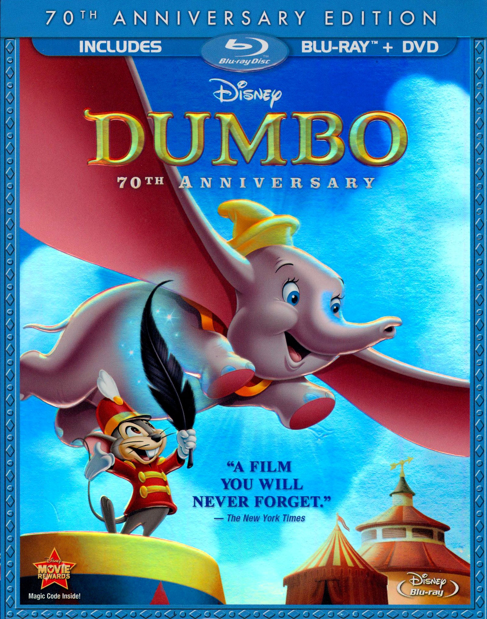 Dumbo [70th Anniversary Edition] [2 Discs] [Blu-ray/DVD] cover art