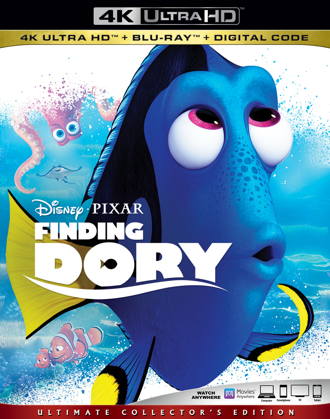 Finding Dory [Includes Digital Copy] [4K Ultra HD Blu-ray/Blu-ray] cover art
