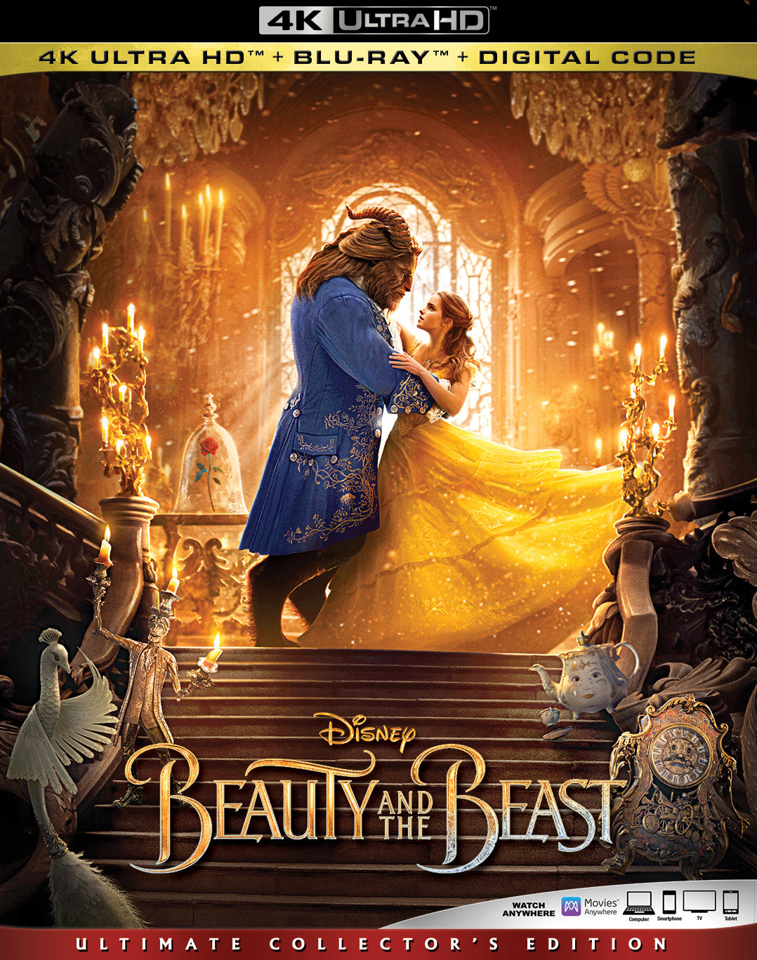 Beauty and the Beast [Includes Digital Copy] [4K Ultra HD Blu-ray/Blu-ray] cover art