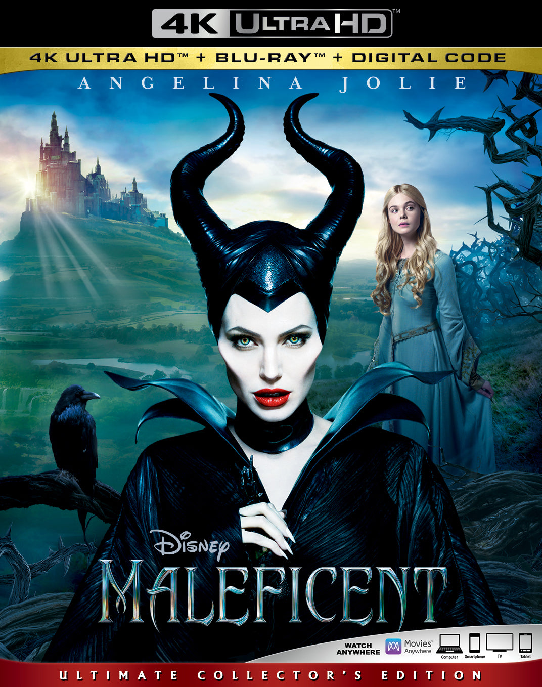 Maleficent [Includes Digital Copy] [4K Ultra HD Blu-ray/Blu-ray] cover art