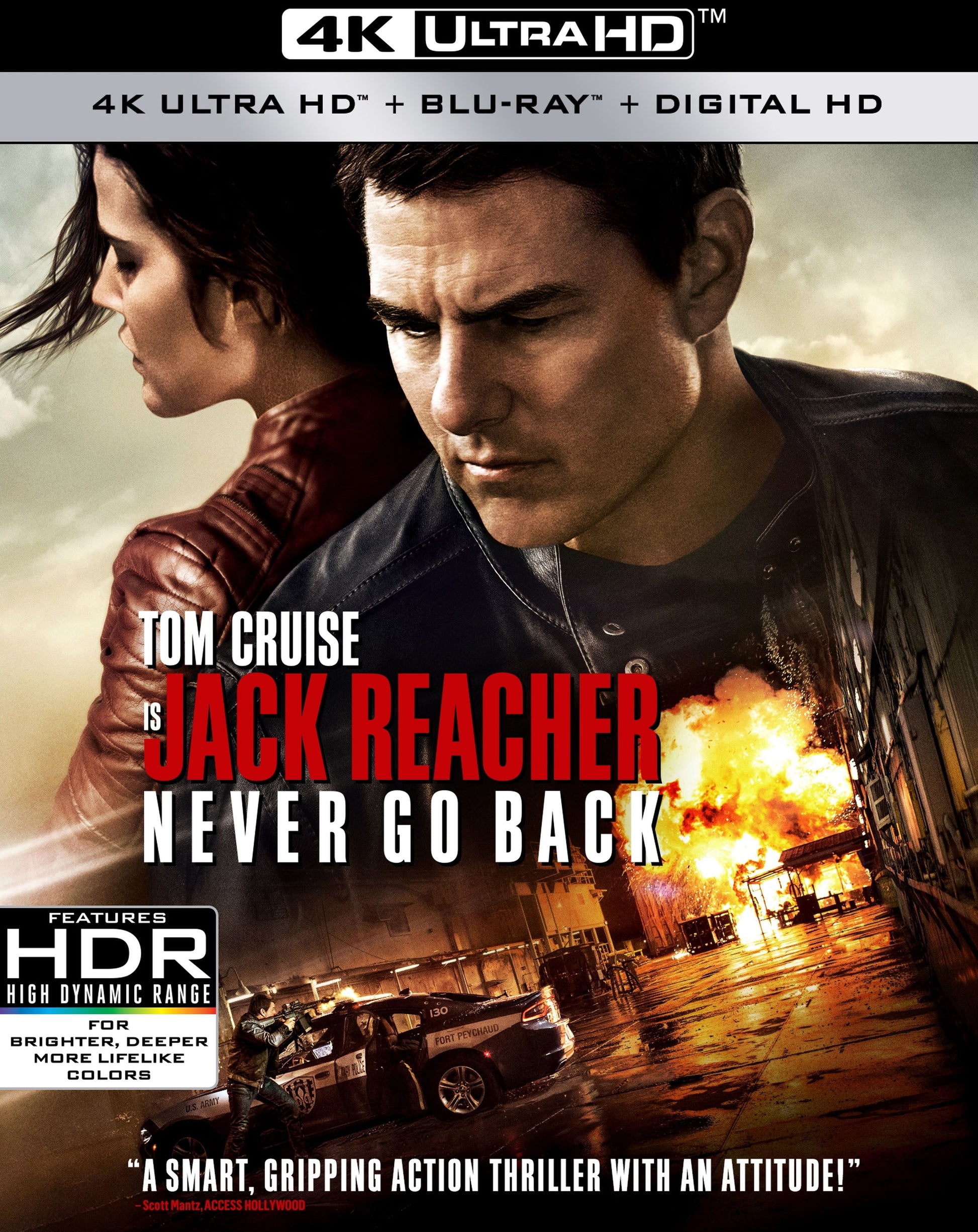 Jack Reacher: Never Go Back [Includes Digital Copy] [4K Ultra HD Blu-ray/Blu-ray] cover art