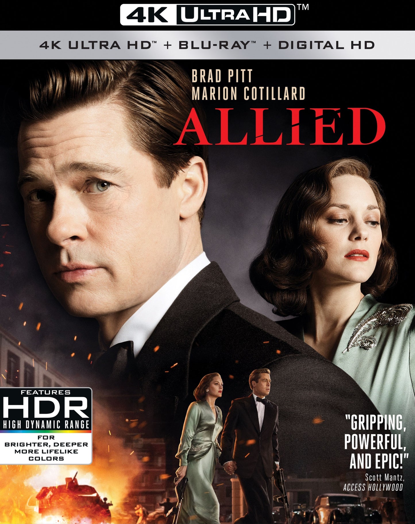 Allied [Includes Digital Copy] [4K Ultra HD Blu-ray/Blu-ray] cover art