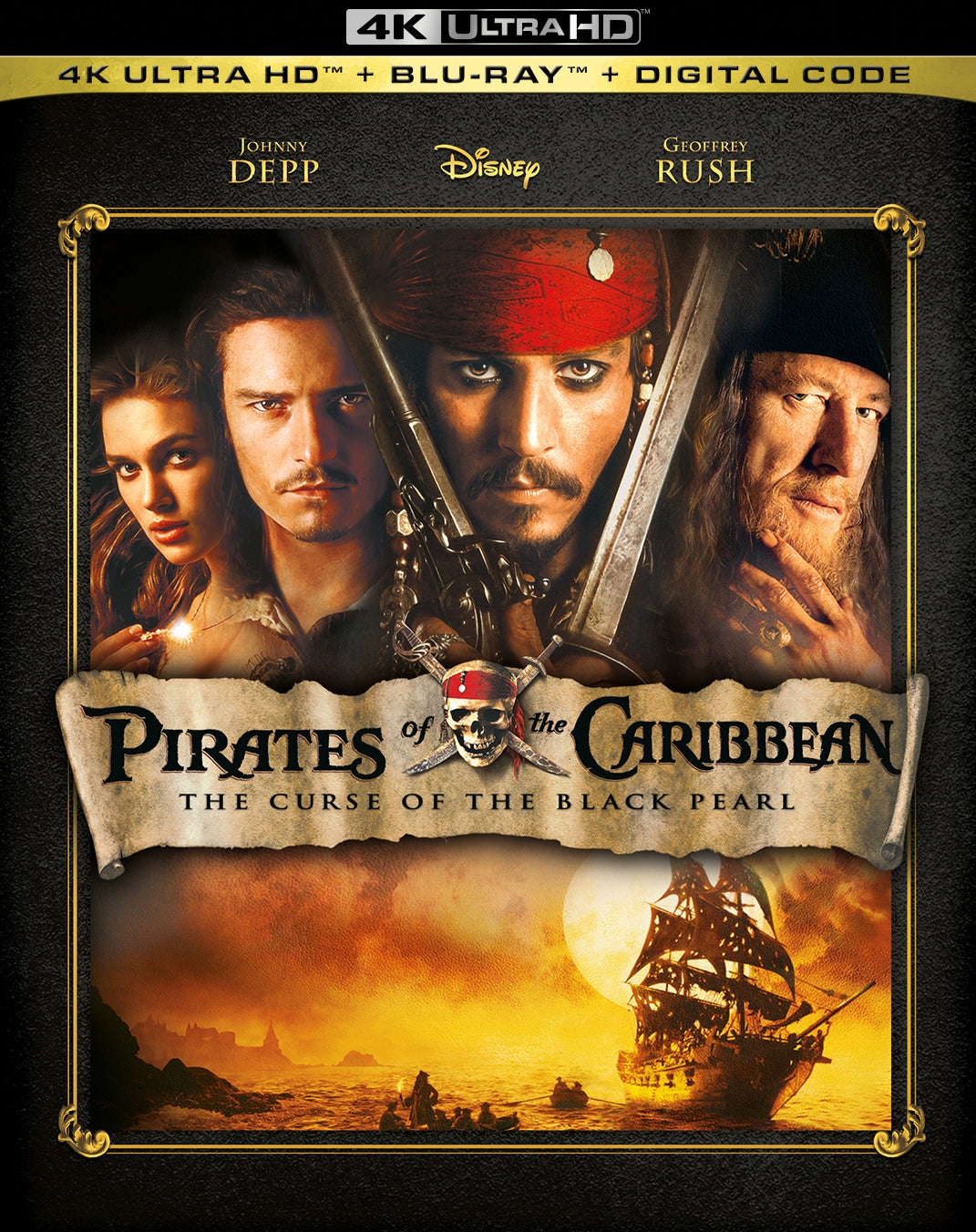 Pirates of the Caribbean: The Curse of the Black Pearl [Digital Copy] [4K Ultra HD Blu-ray/Blu-ray] cover art