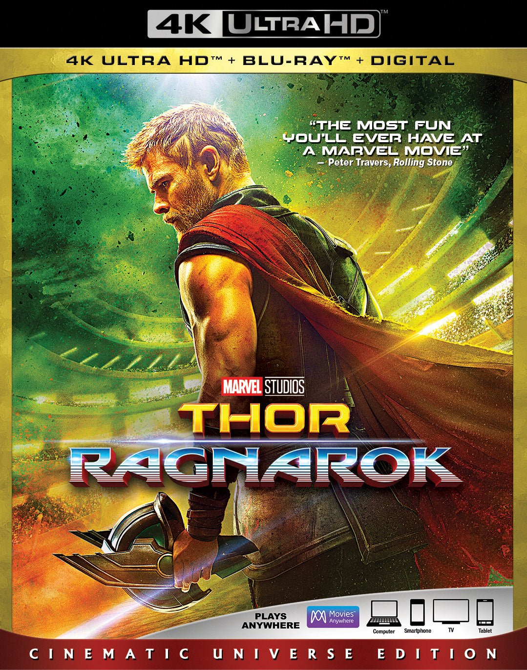 Thor: Ragnarok [Includes Digital Copy] [4K Ultra HD Blu-ray/Blu-ray] cover art