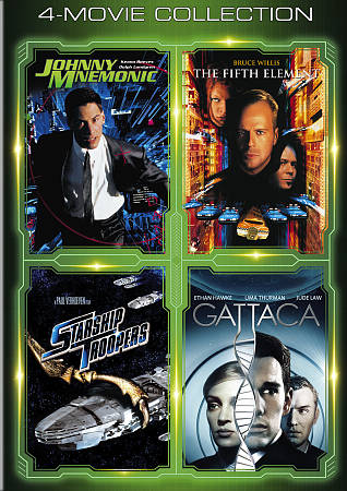 Fifth Element/Gattaca/Johnny Mnemonic/Starship Troopers cover art