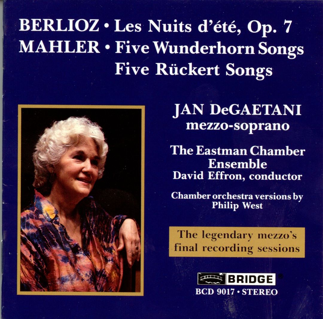 Jan DeGaetani Sings Berlioz, Mahler cover art