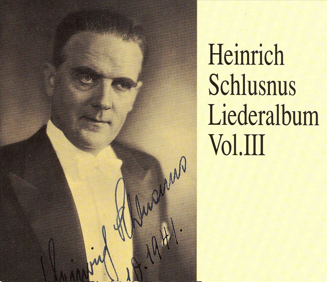 Heinrich Schlusnus Liederalbum, Vol. III cover art
