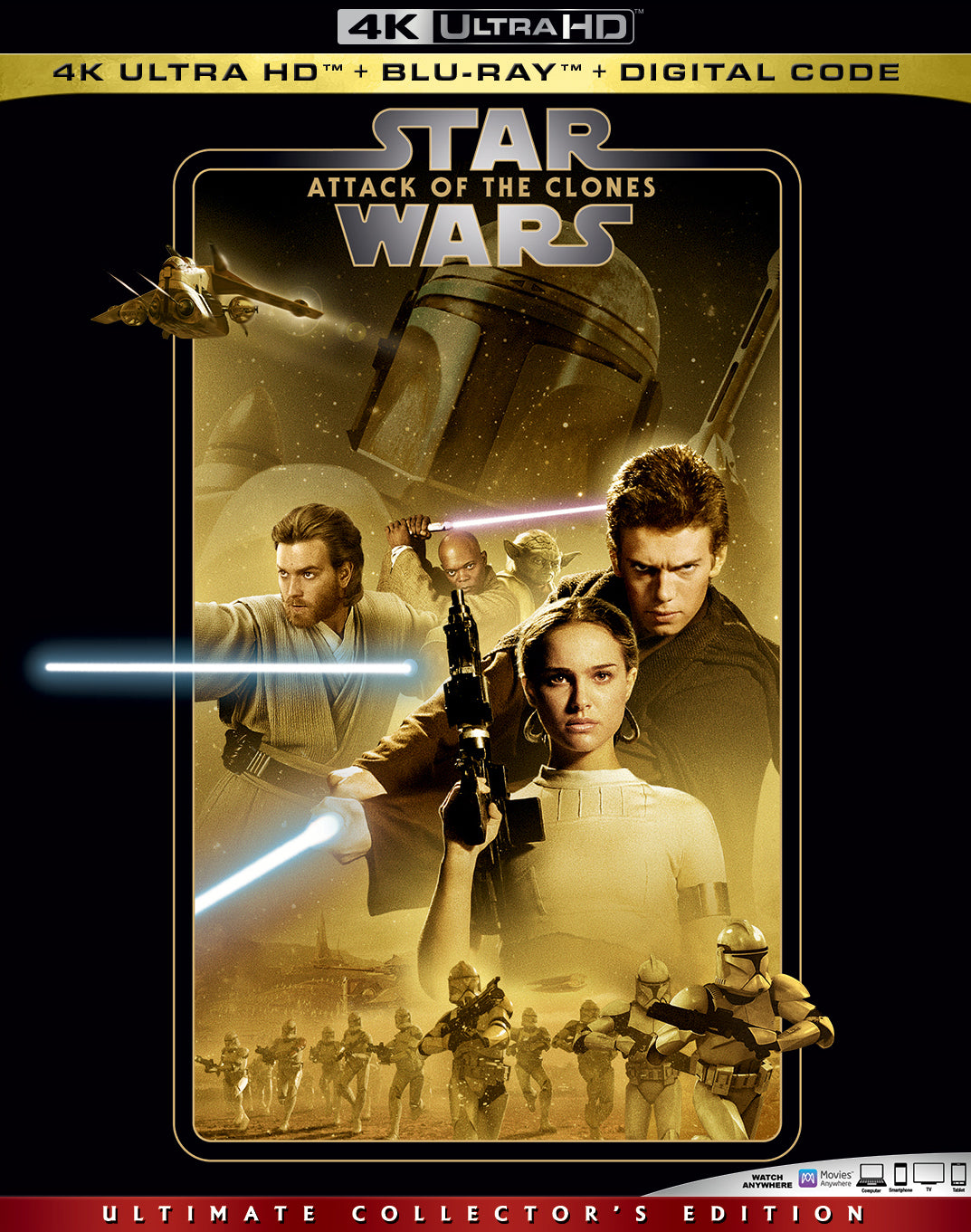 Star Wars: Attack of the Clones [Includes Digital Copy] [4K Ultra HD Blu-ray/Blu-ray] cover art