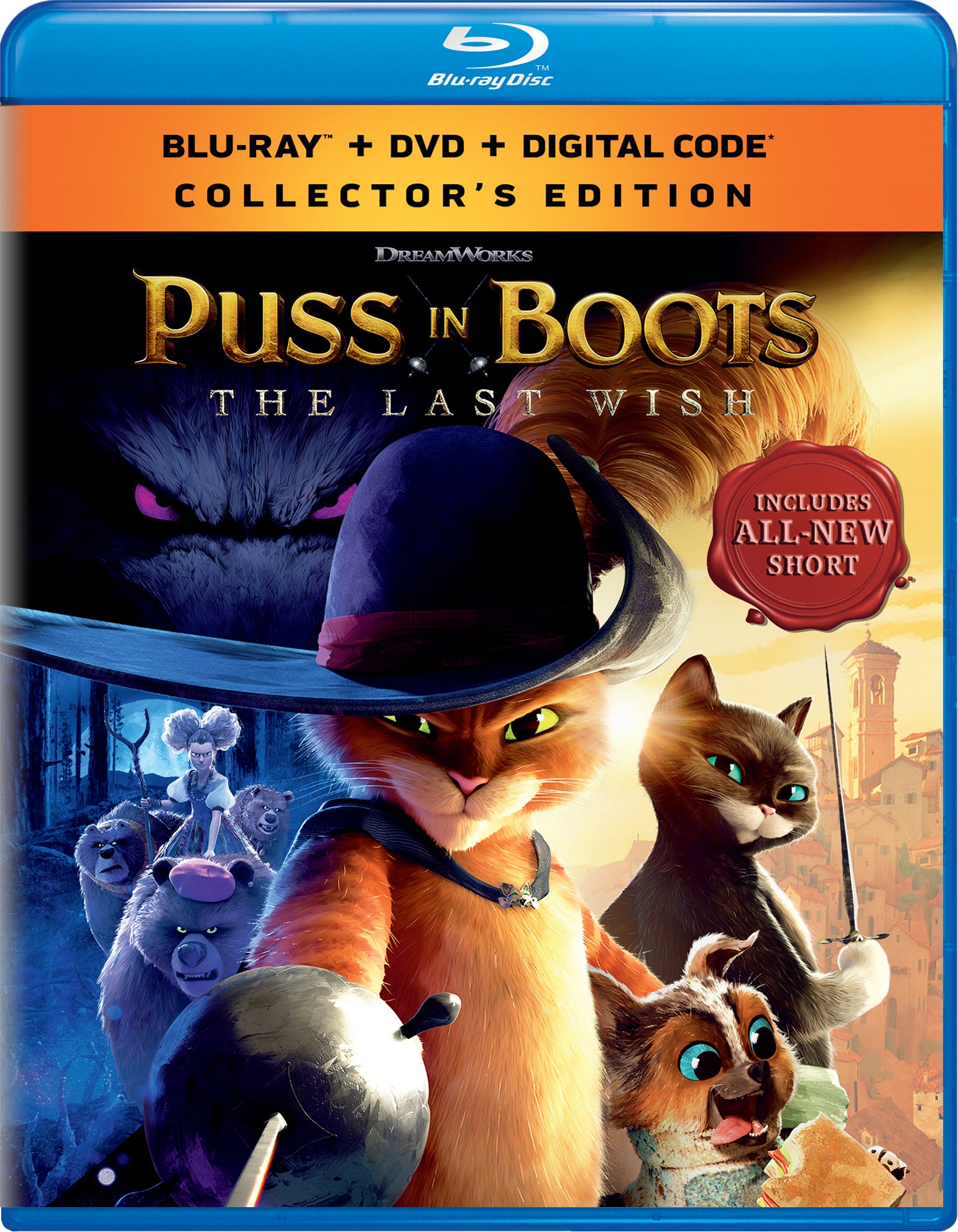 Puss in Boots: The Last Wish [Includes Digital Copy] [Blu-ray/DVD] cover art