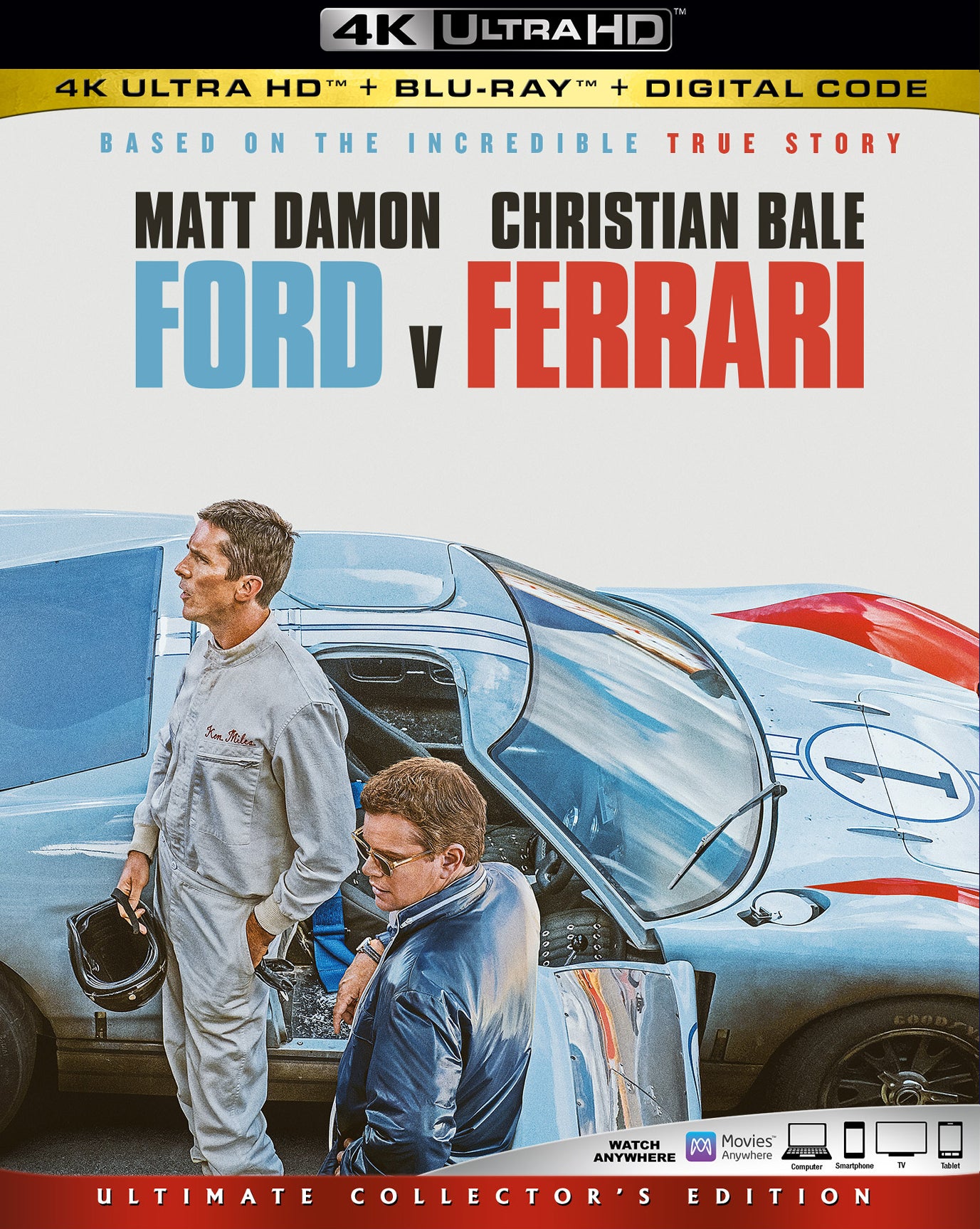 Ford v Ferrari [Includes Digital Copy] [4K Ultra HD Blu-ray/Blu-ray] cover art